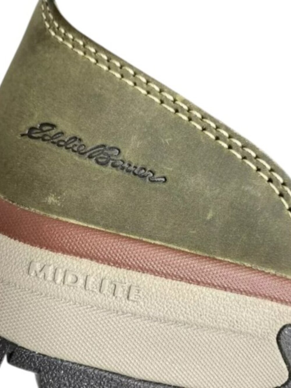 NEW EDDIE BAUER  Rainier Mid Boots Size 8M Waterproof Ankle Warm Green Leather - Picture 5 of 8